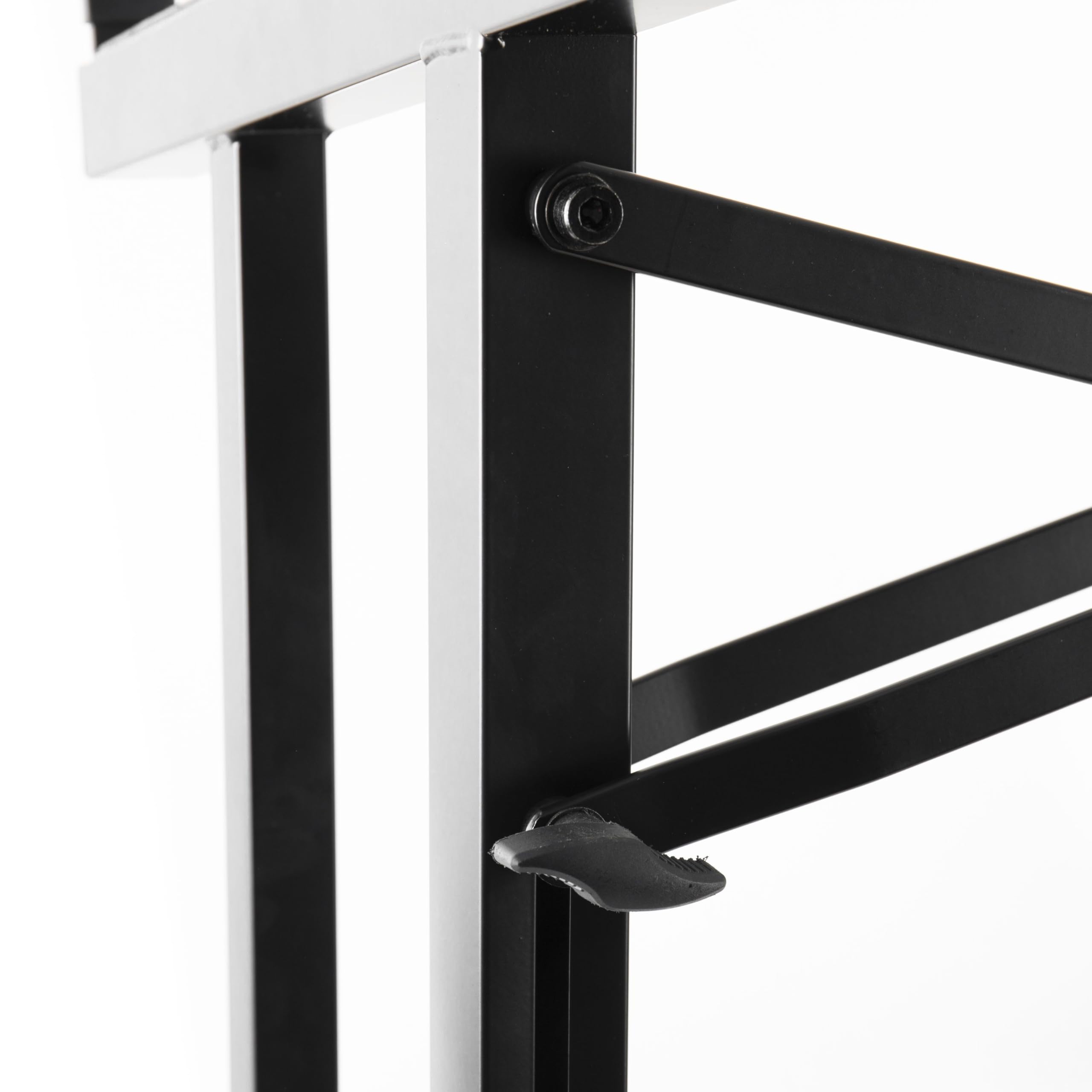 MUSIC STORE Mixer Stand XL, Robuster Universeller Mixerständer, 80cm Höhe, 80kg Belastbarkeit, Einstellbare Auflagenbreite, Schwarz