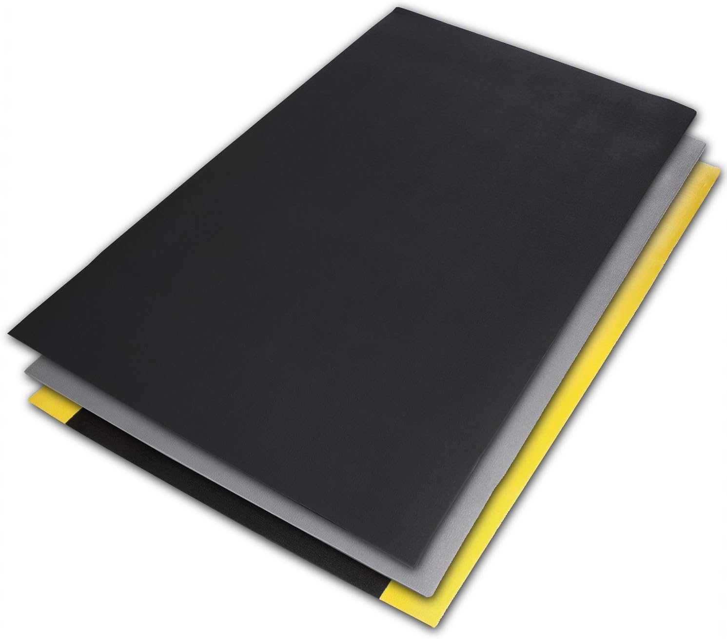 etm Anti-Fatigue Rubber Mat - Pebble Structure | Workplace Safety Comfort Flooring | Non Slip Work Mat | Black - 60 x 90cm