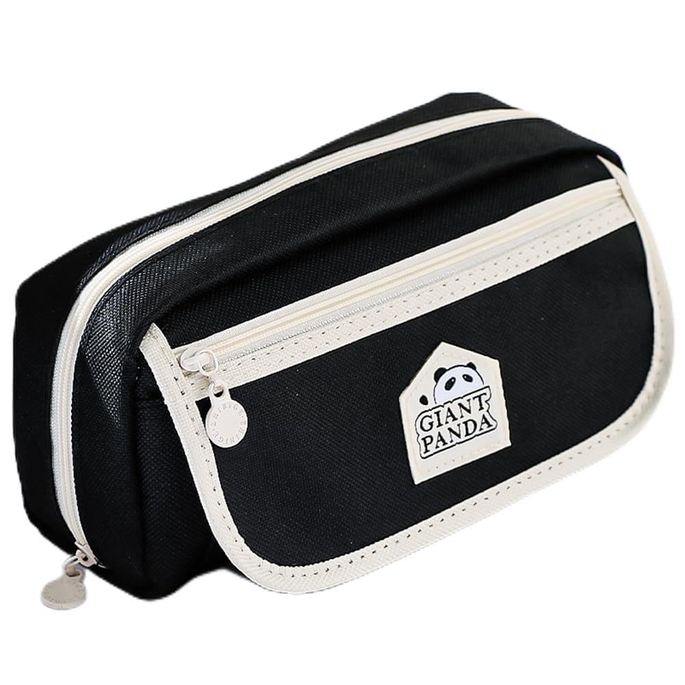 Cocoarm Simpatico Astuccio Panda Astuccio per Matite di Grande capacità con Spazio di Archiviazione Versatile per Studenti Artisti Bambini (BLACK)
