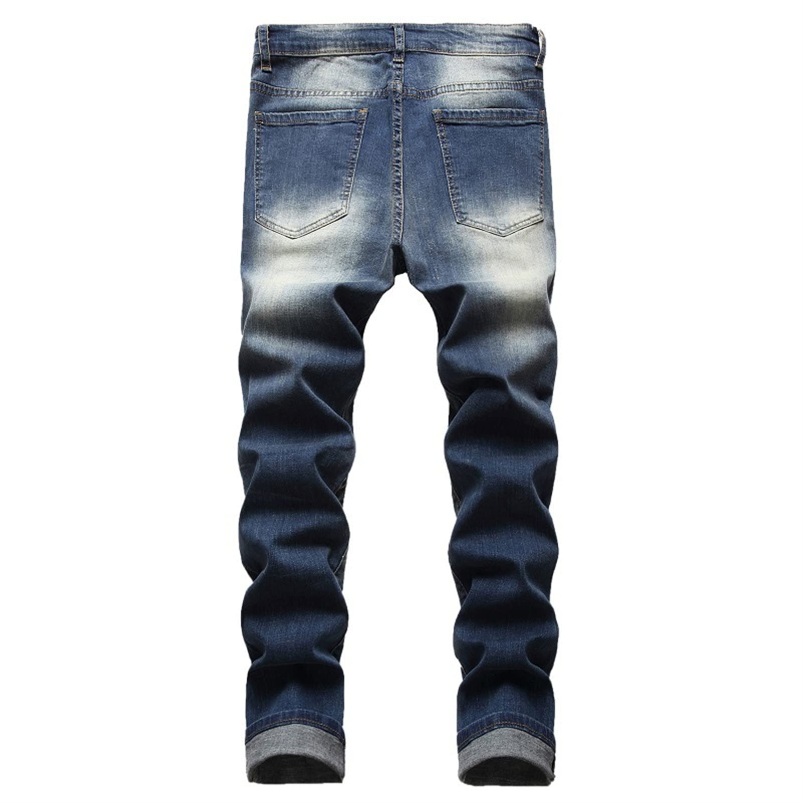 Pantalones de Jean Stretch Skinny para Moto Slim Ride Cómodo Vaqueros Pantalones Vaqueros de Gran Tamaño Elásticos Bike Rule Fit para Hombres
