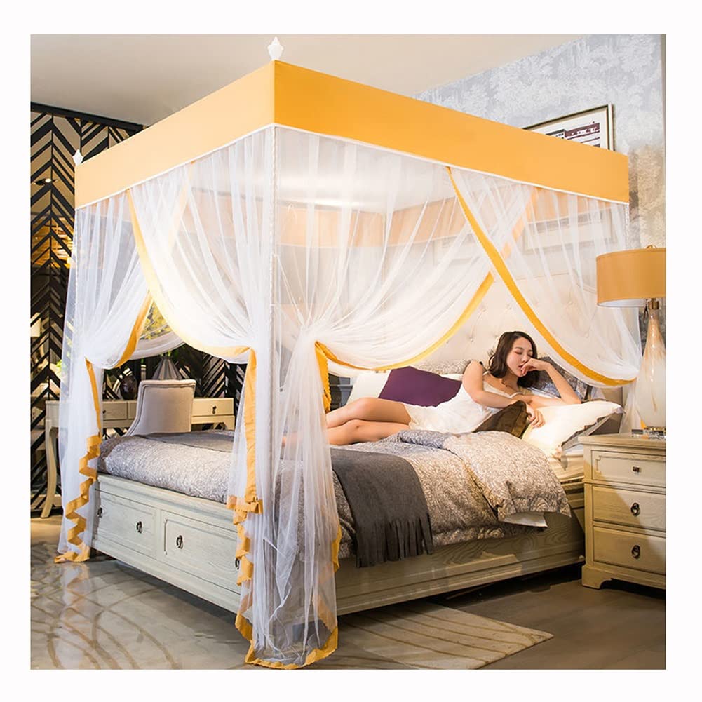 Moustiquaire à baldaquin de lit d'été pour stopper les piqûres avec support en métal grand lit