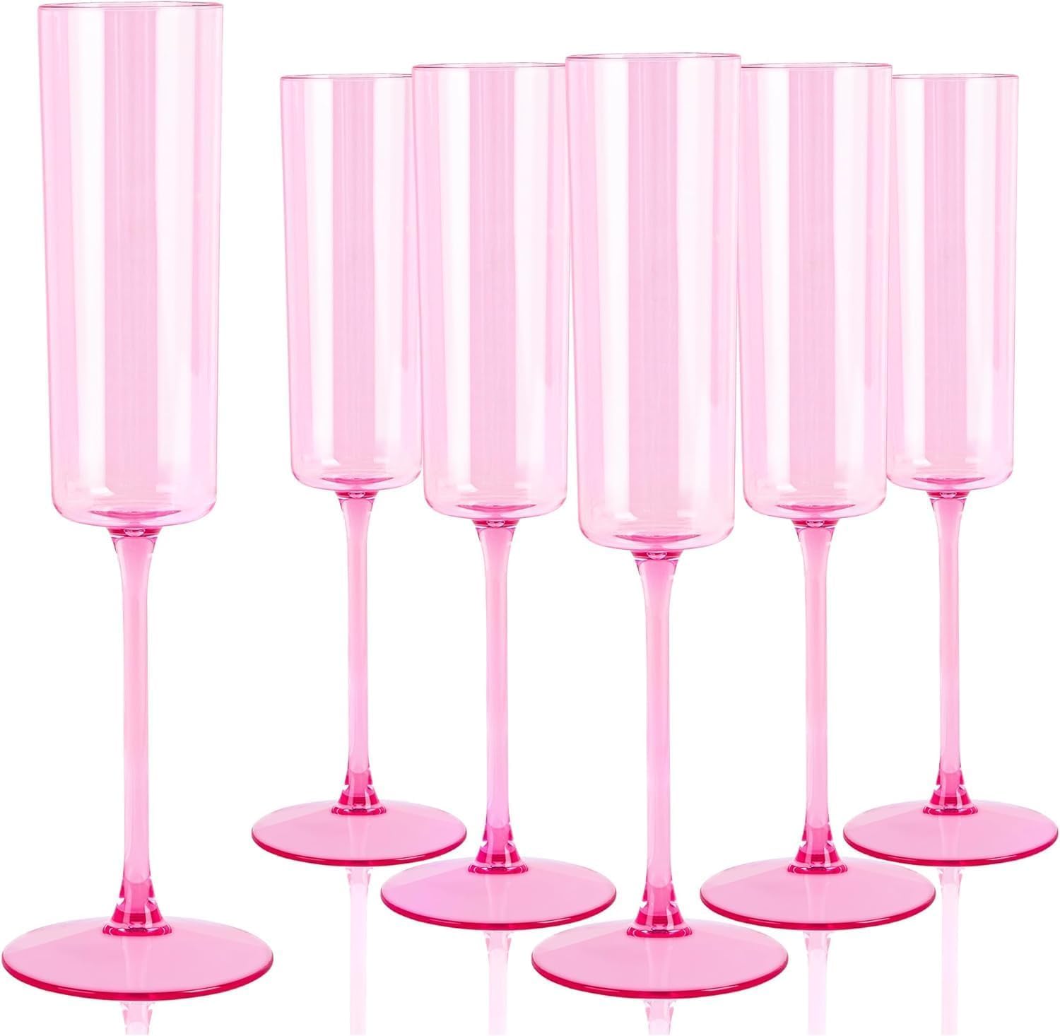 Photo 1 of YOUBET 24Pack Pink Plastic Champagne Flutes 6 oz