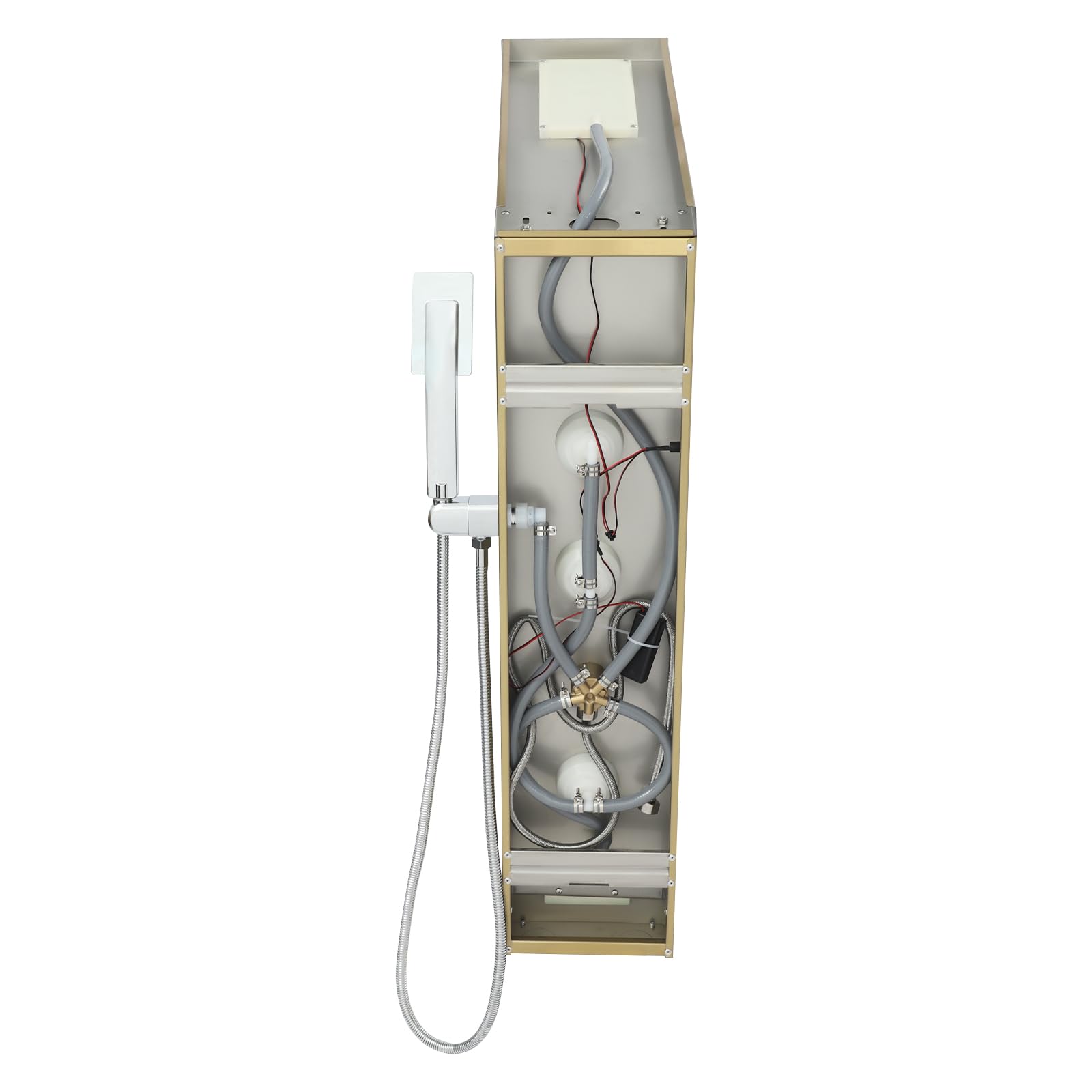 Panel de ducha sin grifería, columna de ducha LED con 3 funciones, ducha de lluvia, ducha de masaje, ducha de mano para baño, ducha, columna de ducha de acero inoxidable, ducha de lluvia sin grifo