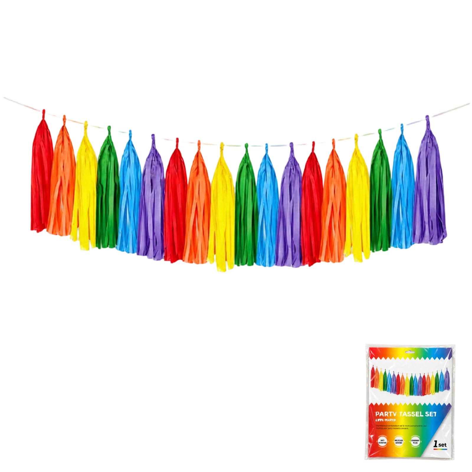 Shntig Garland Decor Set for Parties, 15 Strung Tassels, 13.77in Fringe for Backdrop, Wall, Dessert Table Fringe Backdrop Wall Doorway Dessert Table Celebration Event Display Area