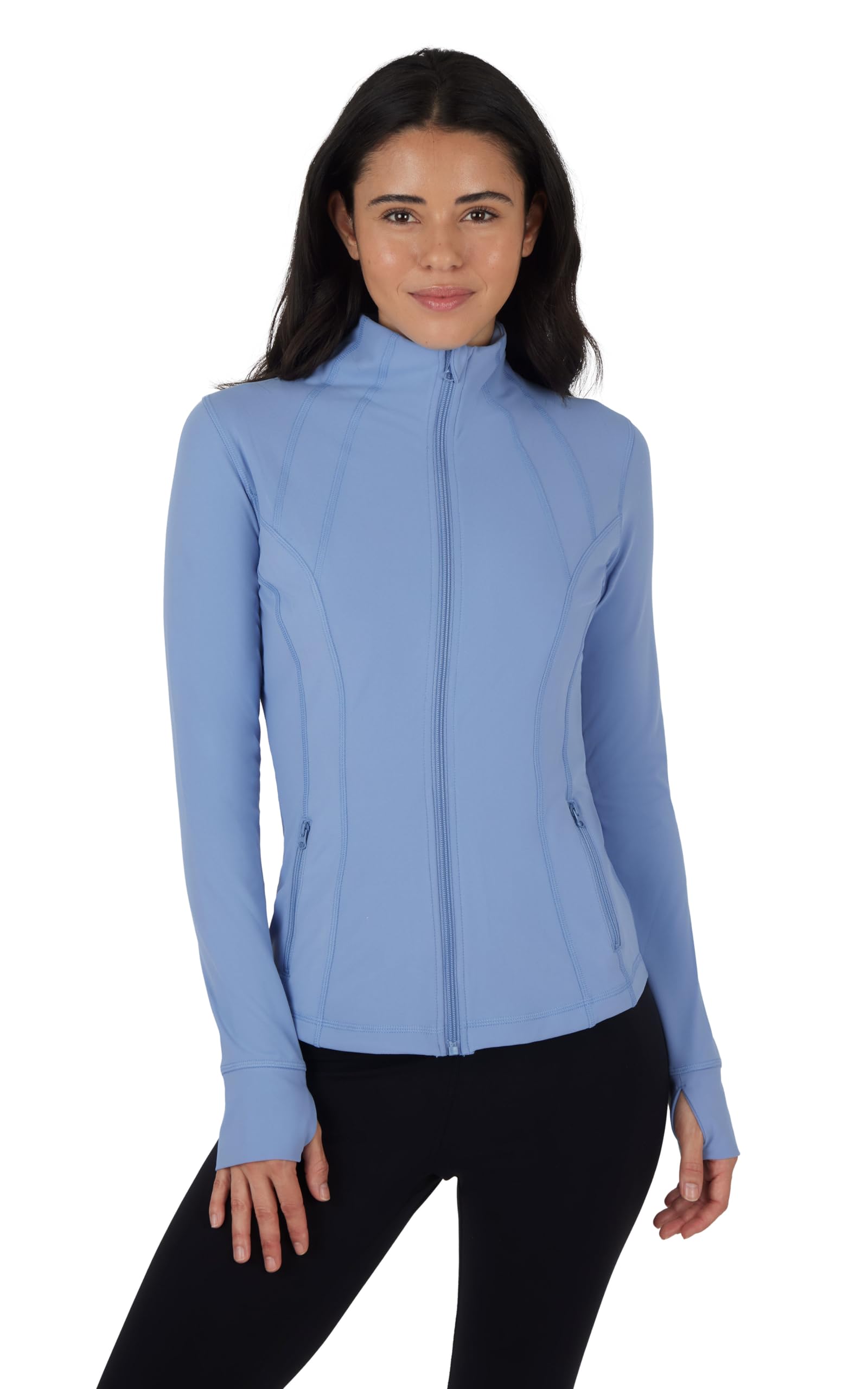 YogaliciousWomens Ultra Soft Lightweight Full Zip Yoga Jacket with Pockets
