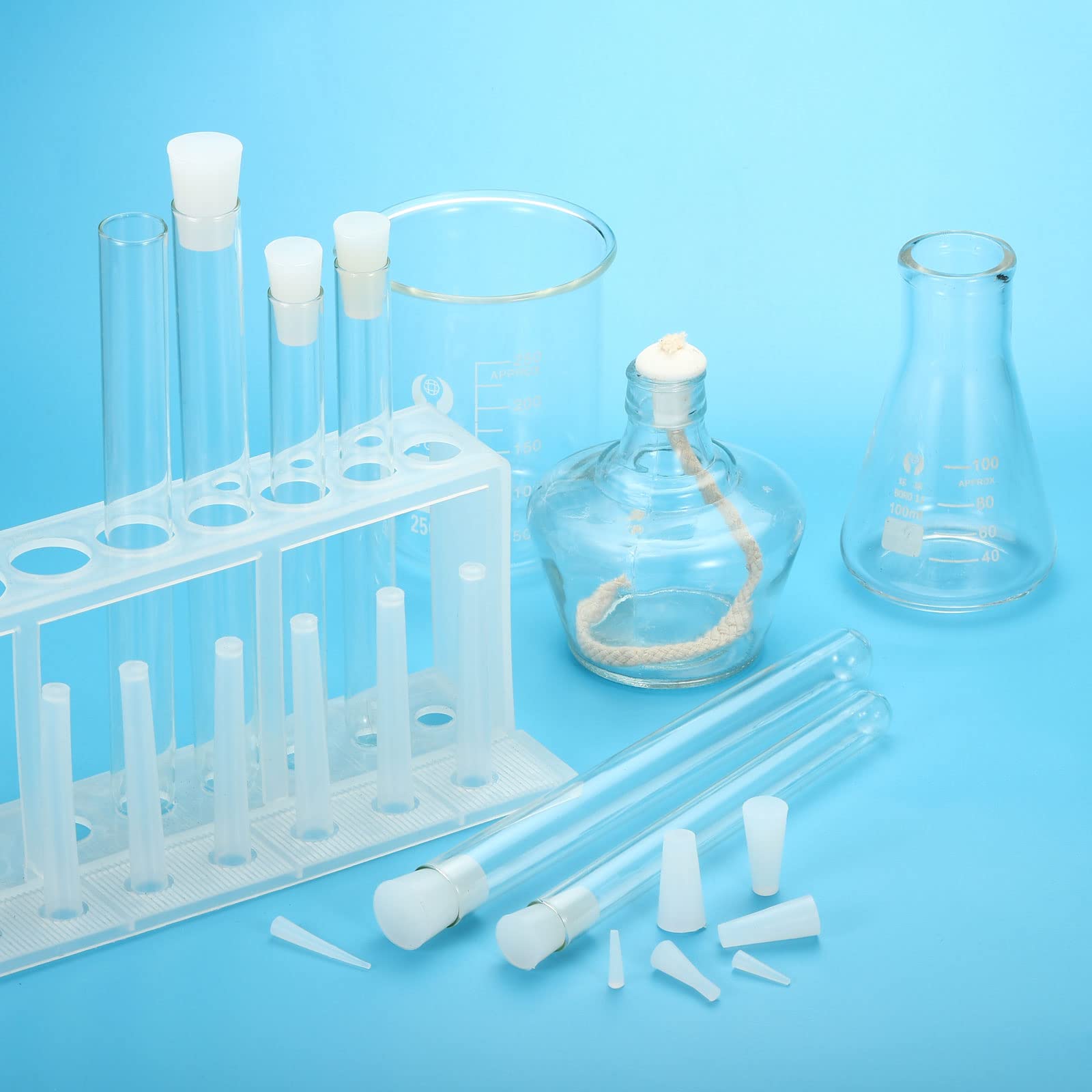 40 Tapones Cónicos De Silicona - De 6mm A 11mm, Para Recubrimiento, Pintura Y Laboratorio (Blanco)