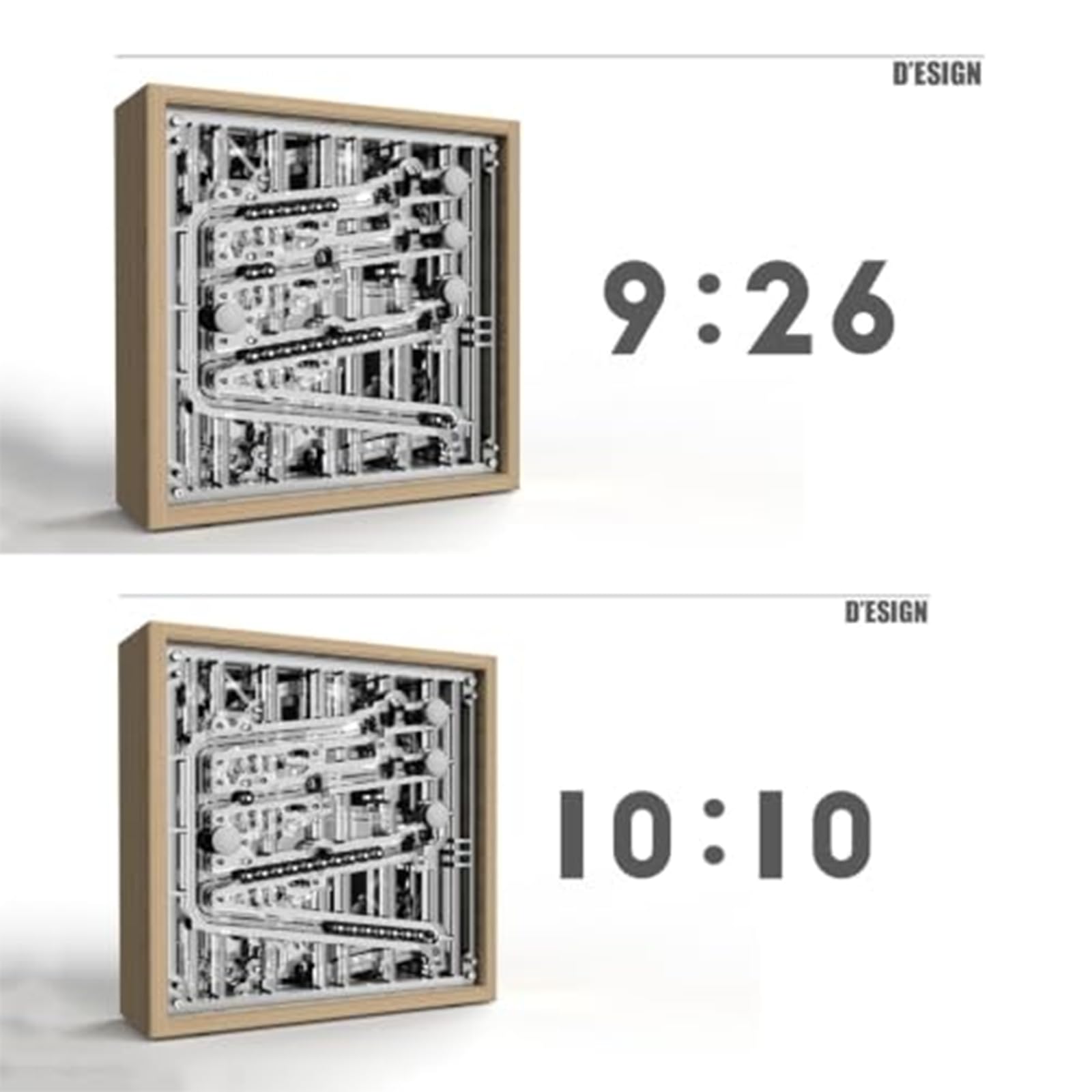 Holz-Rollkugel-Timer, Mechanischer Countdown-Timer Mit 4 Rollbahnen, Kreatives, Entspannendes ZeitmessgeräT FüR Zuhause, BüRo Und Als Schreibtischdekoration