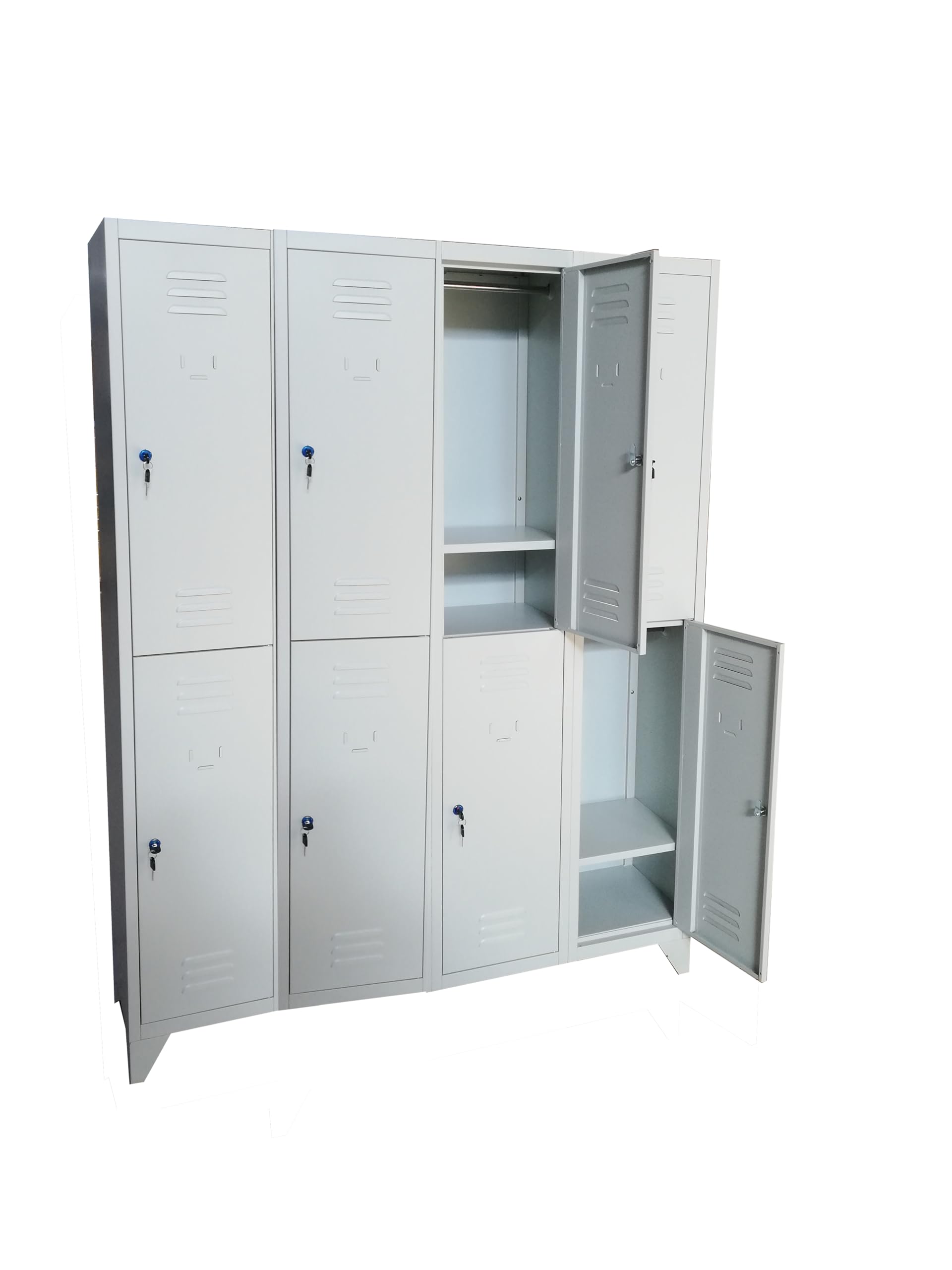 Armadio Spogliatoio Multiplo Sovrapposto a 8 Posti prof. 33 cm 140x33x180h