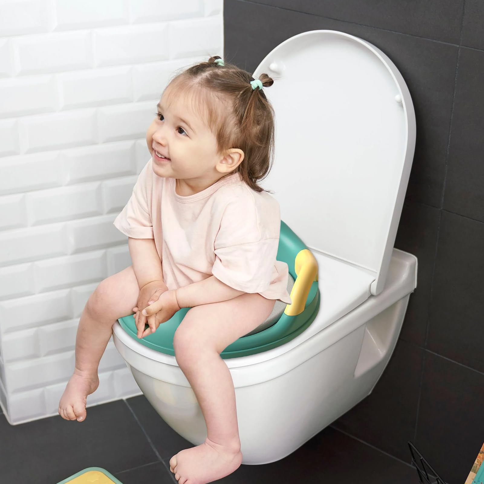Reductor de inodoro con alfombra antideslizante, asiento de inodoro para 1 | a 8 años - Asiento de maceta para 1 a 8 años | Alfombrilla antideslizante para asiento de inodoro de viaje, para el