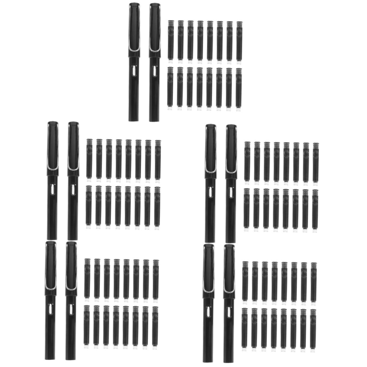 Artibetter 5 Sätze Füllfederhalter mit Nachfüllung Kalligraphie Füllfeder für Schule und Büro Schwarze Tintenpatronen Ergonomisches Design für Angenehmes Schreiben für Notizen und
