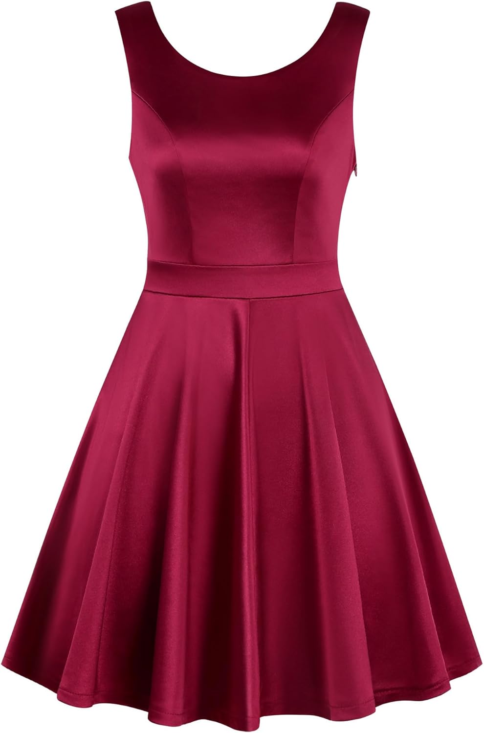 MUXXN Women's Vintage 1950s Sleeveless Big Bow Backless Cocktail Homecoming Mini Short Dress - Image 4