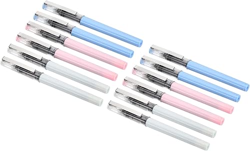 PATIKIL Bolígrafos de gel de tinta negra de 5.12 pulgadas, paquete de 12 bolígrafos de punta fina de 0.015 in con tapa transparente para escribir