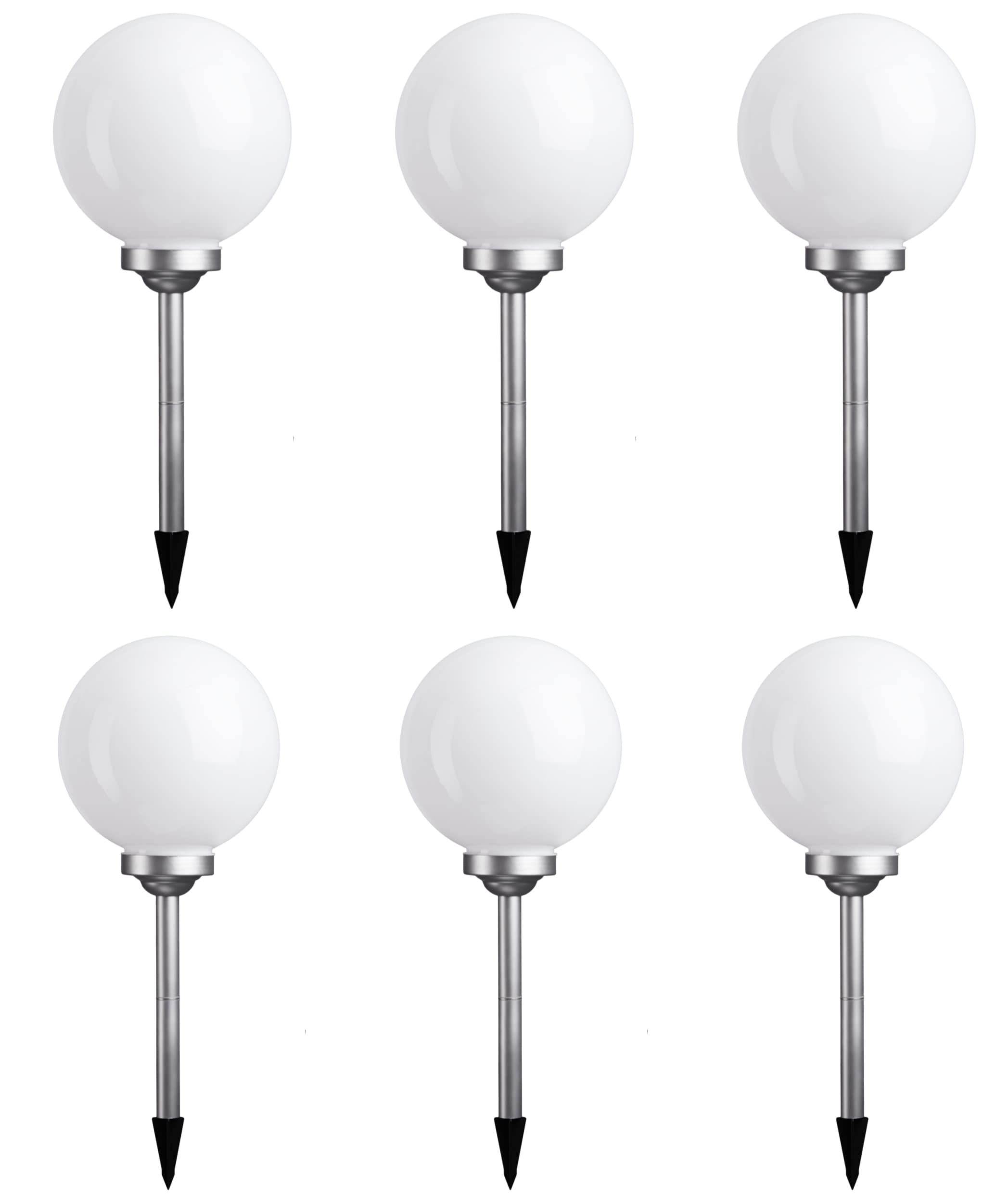 Bonetti Solar Gartenkugel für außen mit LED Beleuchtung, inkl. Erdspieß, 600 mAh Akku, Einschaltautomatik, Moderne und stylische Kugelleuchte (6, Ø 25 cm)