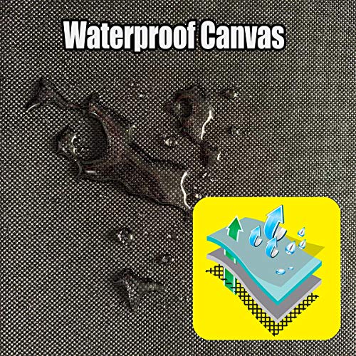 Waterproof Seat Covers Front Set, Black Canvas Seat Covers For Cars Trucks Suv, Universal Fit Most Auto Protectors, Airbag Compatible Low Back Bucket W/ 2 Headrest Covers #TOP2