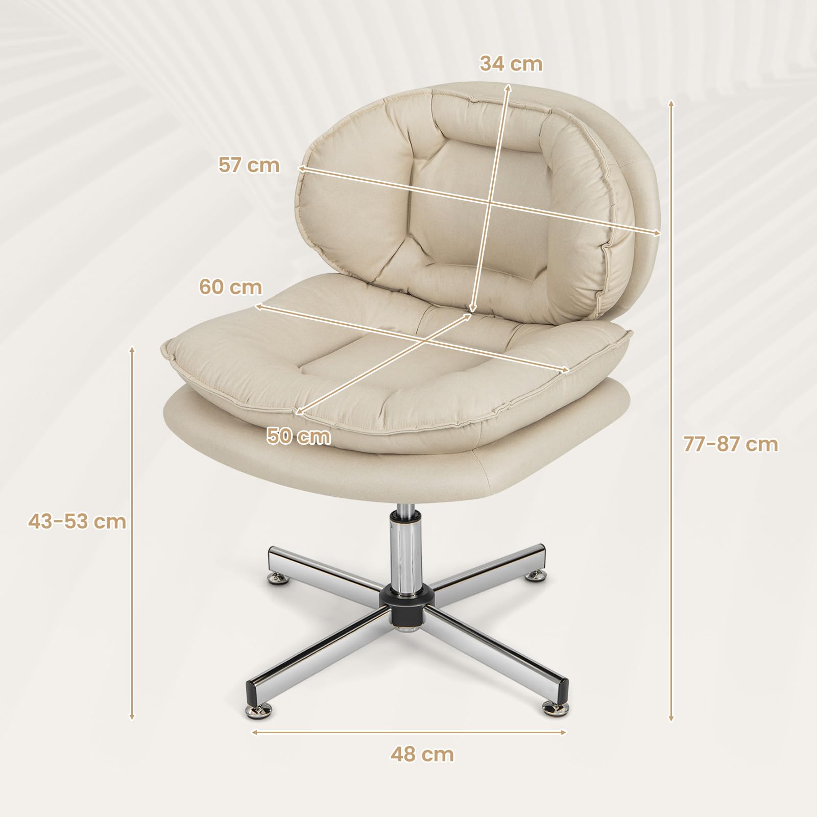 WOLTU Sedia Ufficio Bracciolo Regolabile, Poltrona Ergonomica con Supporto Lombare, Poggiatesta