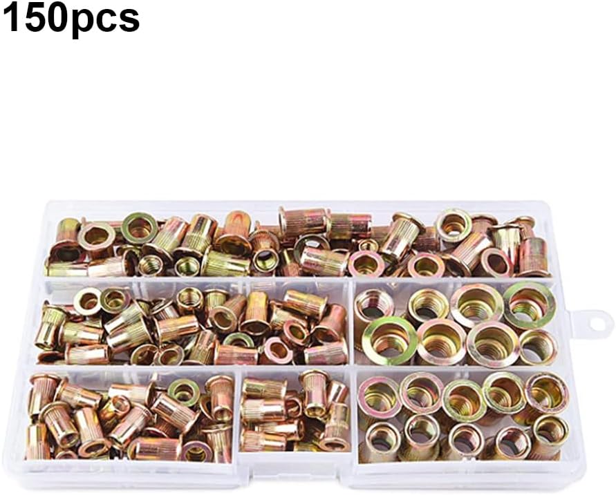 150 Pieces Set Carbon Steel Rivet Nut Anti-rust Anti-corrosive Electroplated Metalworking Screw Bolts Accessories - (Color: TYPE1)