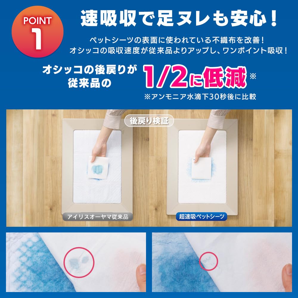 Amazon.co.jp: アイリスオーヤマ ペットシーツ 厚型 超速吸 抗菌+
