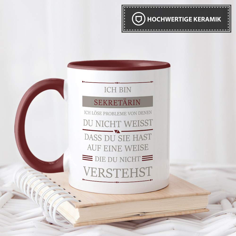 Lustige Kaffeetasse „Sekretärin, Weil Superheldin Kein Offizieller Beruf Ist“ – 330 Ml, Spülmaschinenfest