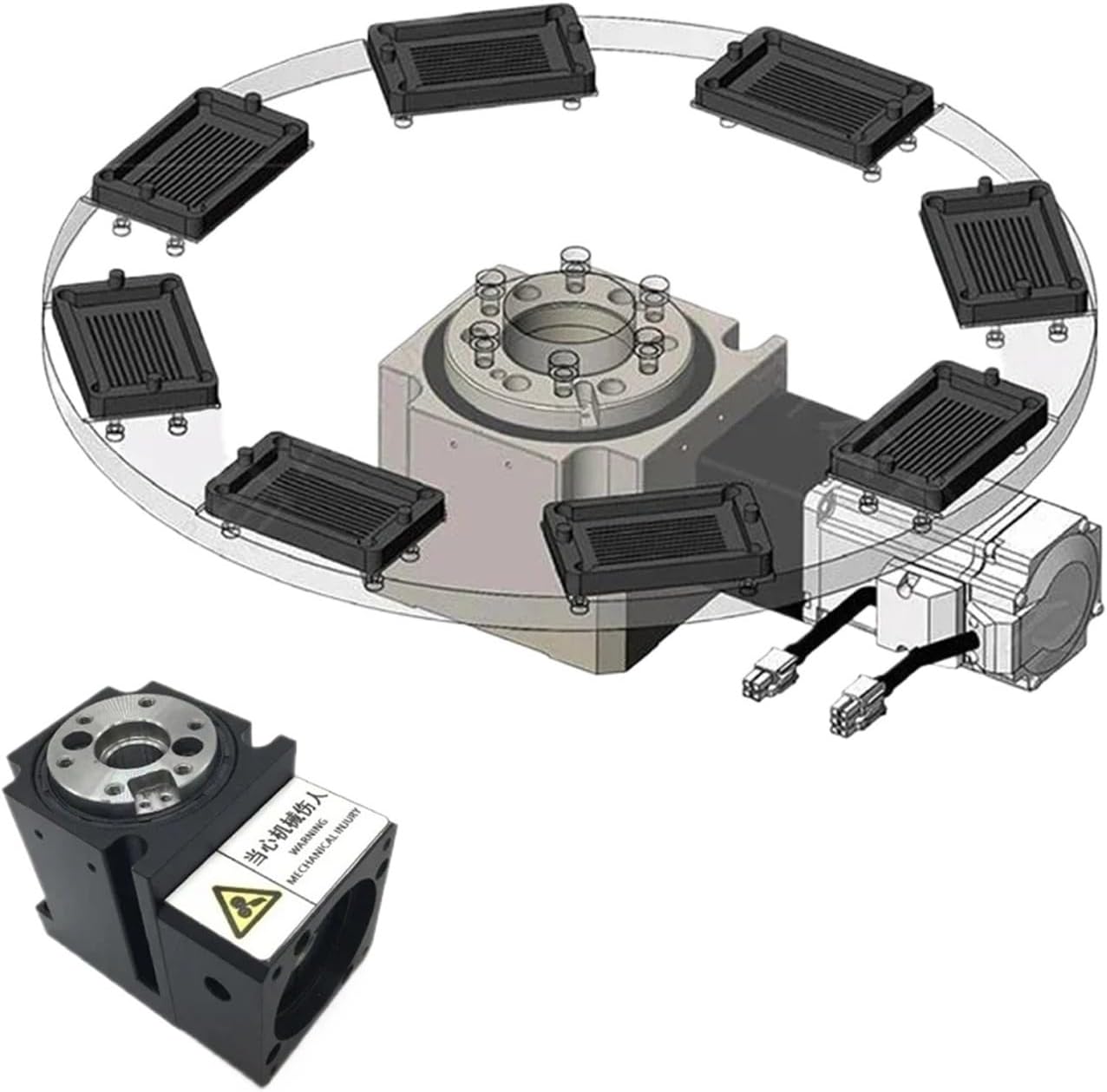High Duty Circular Locator Hollow Rotary Table Reducer Electric Platform Indexing Plate DD Motor Cam Splitter(165 Table-150kg Load,12.7mm Input)