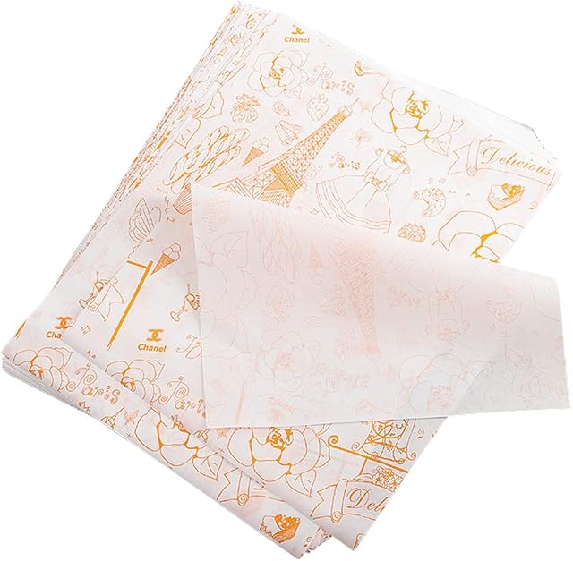 La Llareta Greaseproof Paper, 100 Sheets Baking Wrapping Paper, Food Basket Liners Paper, Deli Paper for Cakes, Breads, French Fries, Sandwiches, Pizza, Burgers, Hot Dogs(14*10 inch)