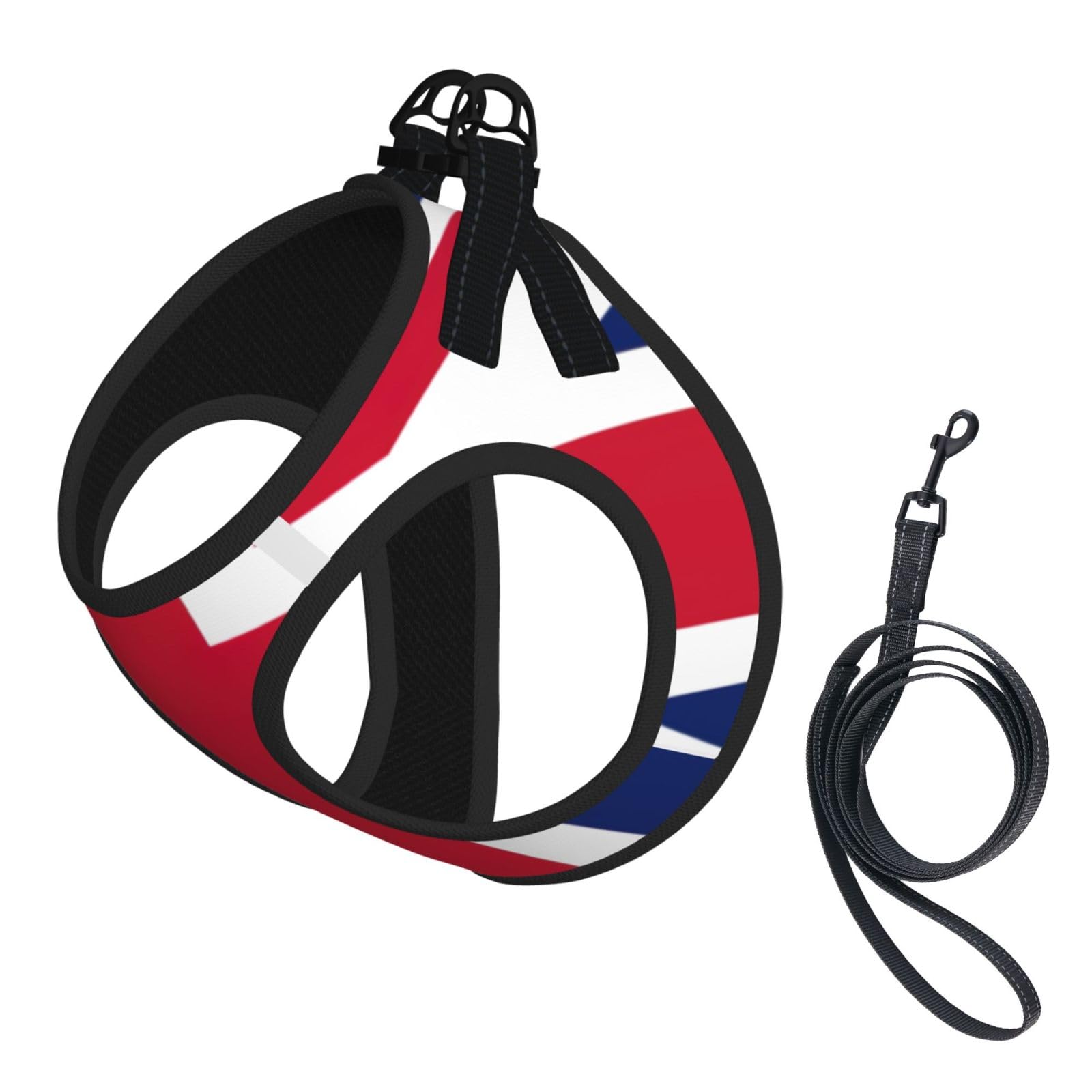 British flag print Dog Harness, 2X Buckle,Dog Vest,No Pulling Front Leash Clip,for Small Medium Dogs