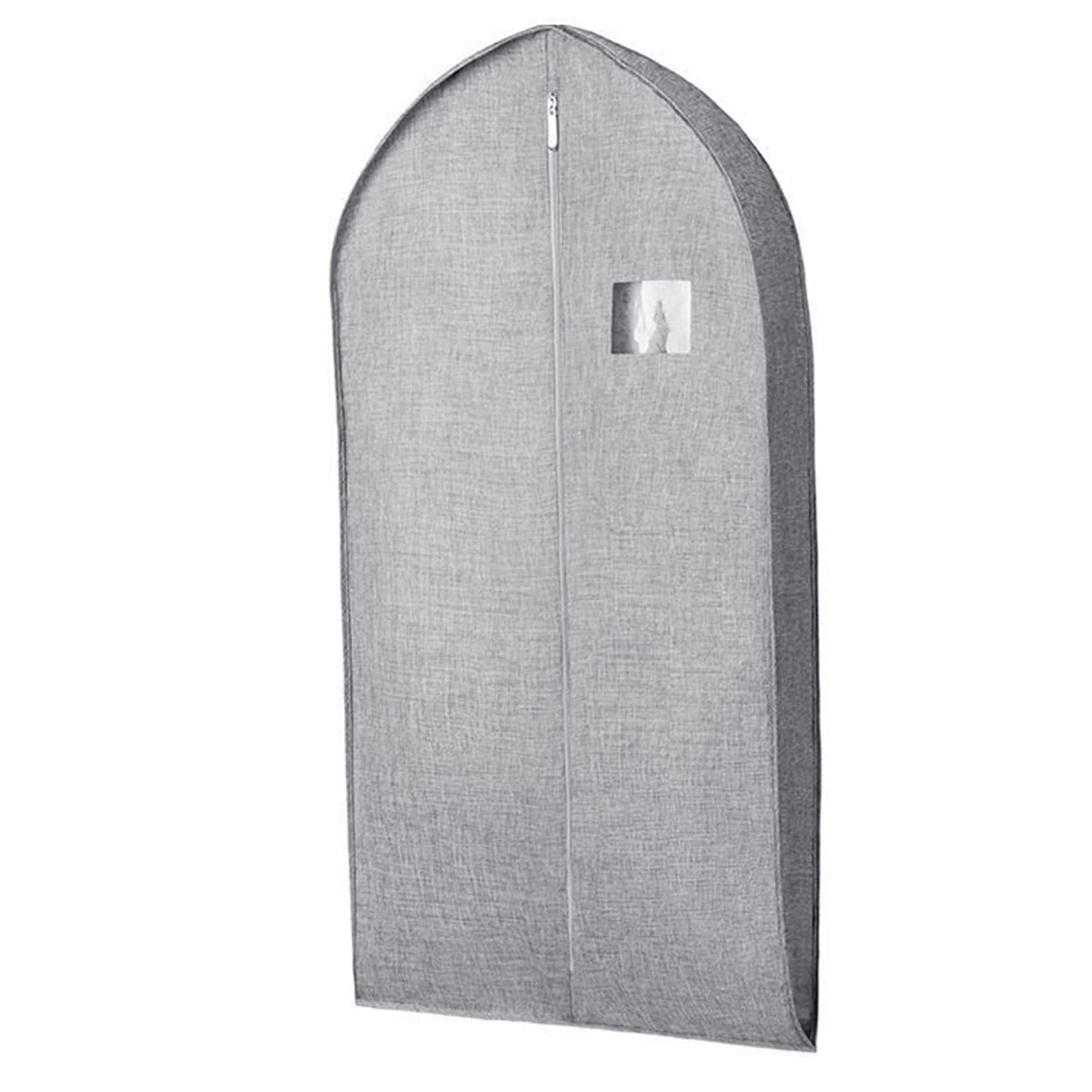 Fundas Protectoras para Ropa, Paquete de 2,Bolsas Colgantes para Ropa con Cremallera para guardarropa, Fundas Transpirables y saludables para Ropa a Prueba de Polvo,Light Grey-130 x 58 cm