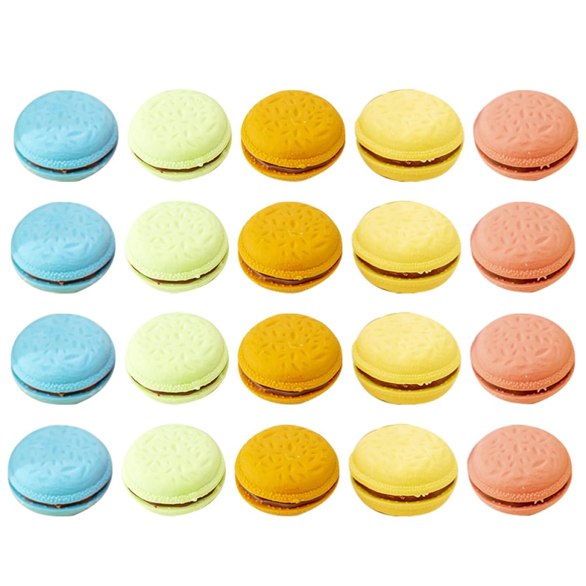 5 Set Gomma Macaron Graziose Gomme Per Macaron Gomme Da Cancellare Cancellatori Di Premi Cancellino Evidenziatori Gomma Di Sabbia Retrattile Da Cancellare 4 Scatole*5