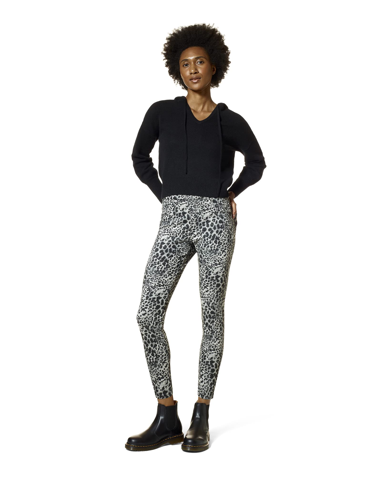 HUE Frauen Geblümter Altmeister-Denim Hochgeschlossene Leggings | Modische Leggings