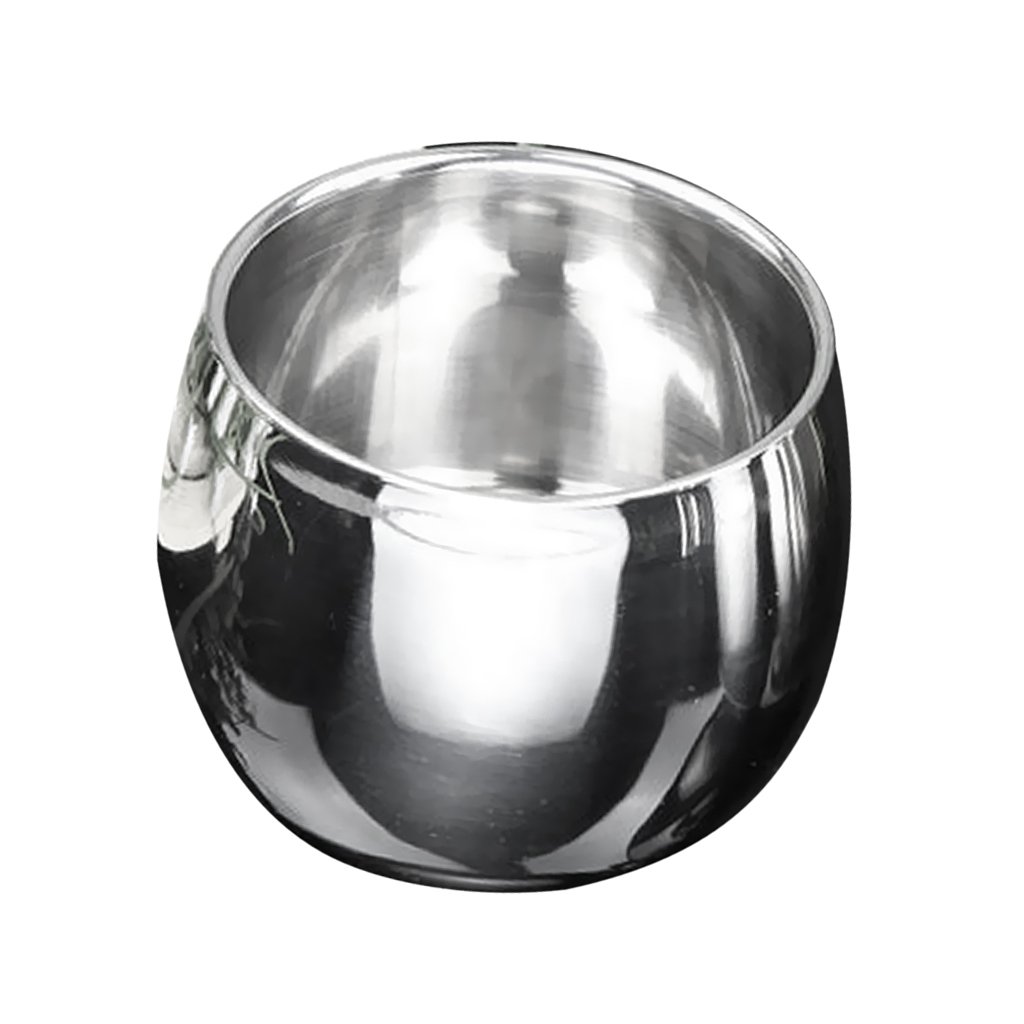 Z&M Anti-Rust E y Clean Double -Wall Design Stainless Steel Beer Drinks Milk Juice Coffee Tea Cup Mug Curved 120ml