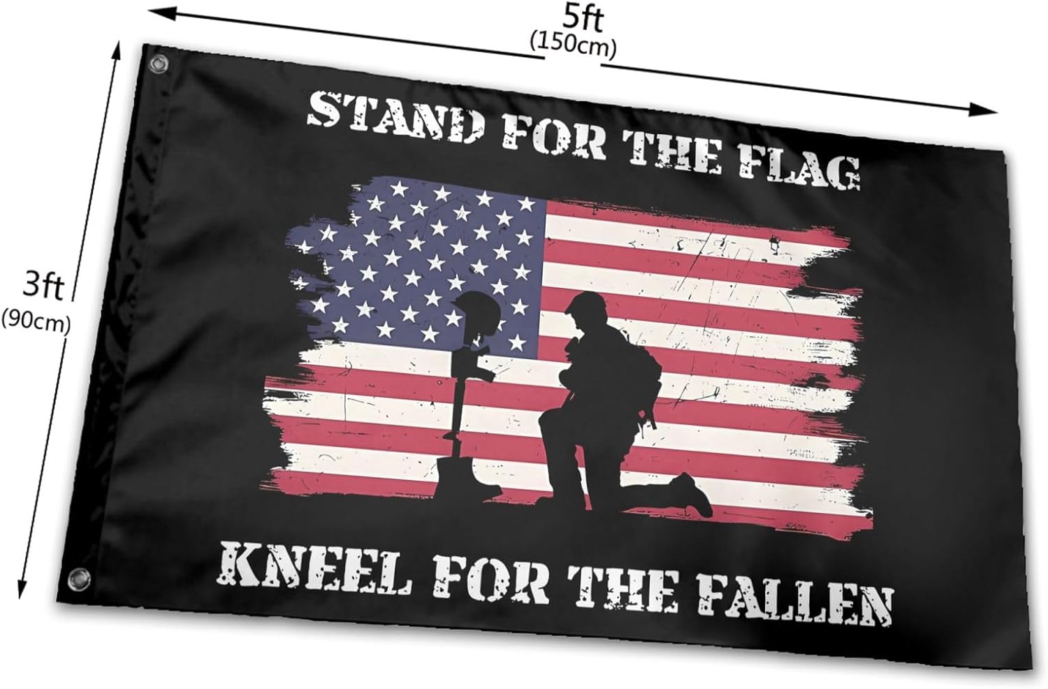 Memorial Day Flag 3x5 FT STAND FOR THE FLAG KNEEL FOR THE FALLEN Patriotic USA Flag Veteran 4th of July Independence Day Large Banner Double Sided Yard Outdoor Flag For Lawn Patio Garden Home Decor - Image 5