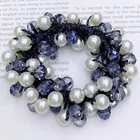 Amazon Co Jp ヘアアクセサリー シュシュ パールゴム レディース ヘアゴム ヘアアクセ まとめ髪 可愛い 上品なパールビーズとキラキラ ビーズ フェミニン ミラーカット ガーリー おしゃれ 紺色 ビューティー