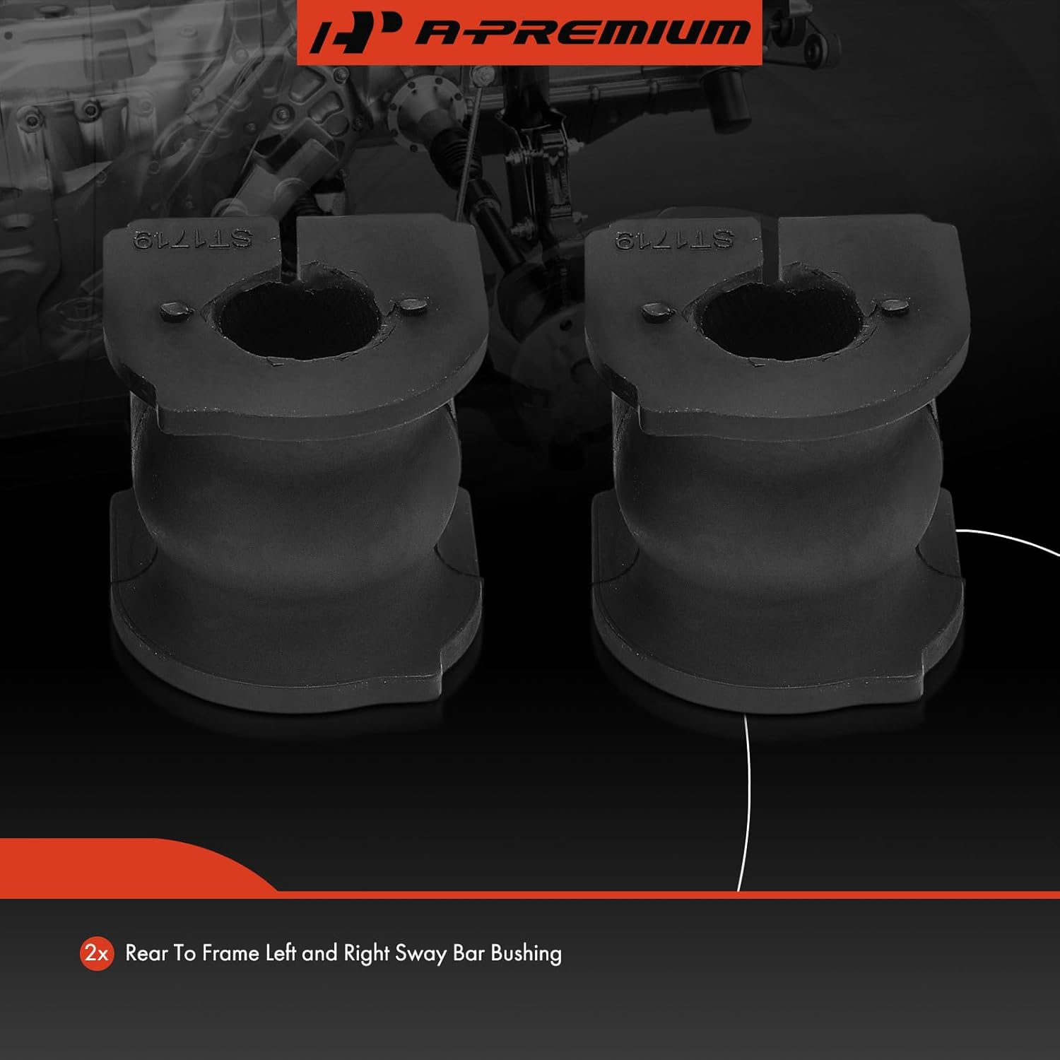 A-Premium 2 x Rear To Frame Sway Bar Bushing Kit, Compatible with Honda Civic 2013 2014 2015