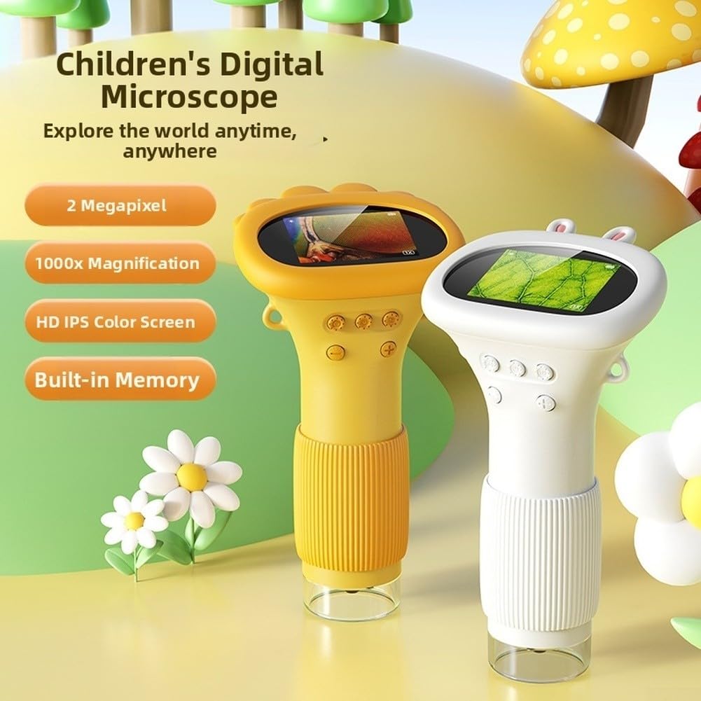 Microscopio digital para niños 100X HD IPS pantalla (marrón)