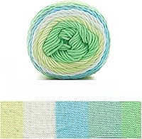 Vista 27 de Hilo de color de algodón para tartas, hilo multicolor arcoíris para tejer y tejer a ganchillo, 2 bolas de 7.05 oz, 45% algodón, 55% acrílico, hilo
