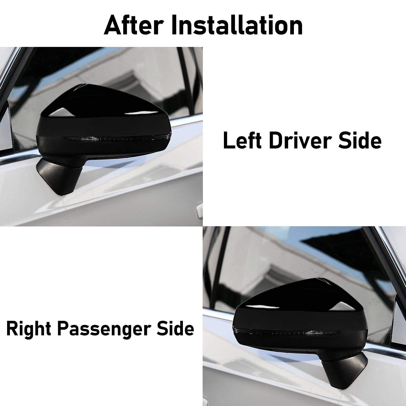 TTCR-II 2PCS Kompatibel mit Rückspiegel Abdeckung Audi A3 8V S3 RS3 2013-2019, Links+Rechts Spiegelabdeckungen Audi A3 Ersetzen Spiegelkappe, Rückspiegeldeckel A3 8V S3 RS3 Rückspiegel Kappe-Schwarz