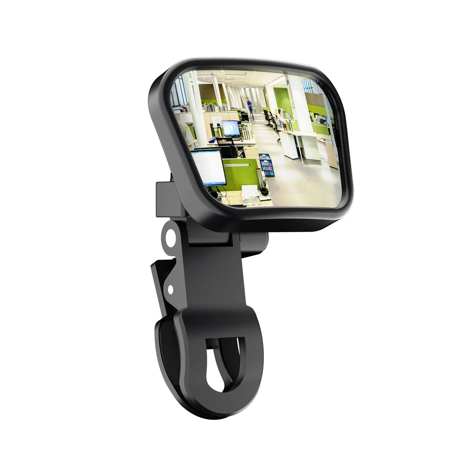 Clip On Security Cubicle Convex Mirror Adjustable Computer Desk Rearview Mirror - View #2