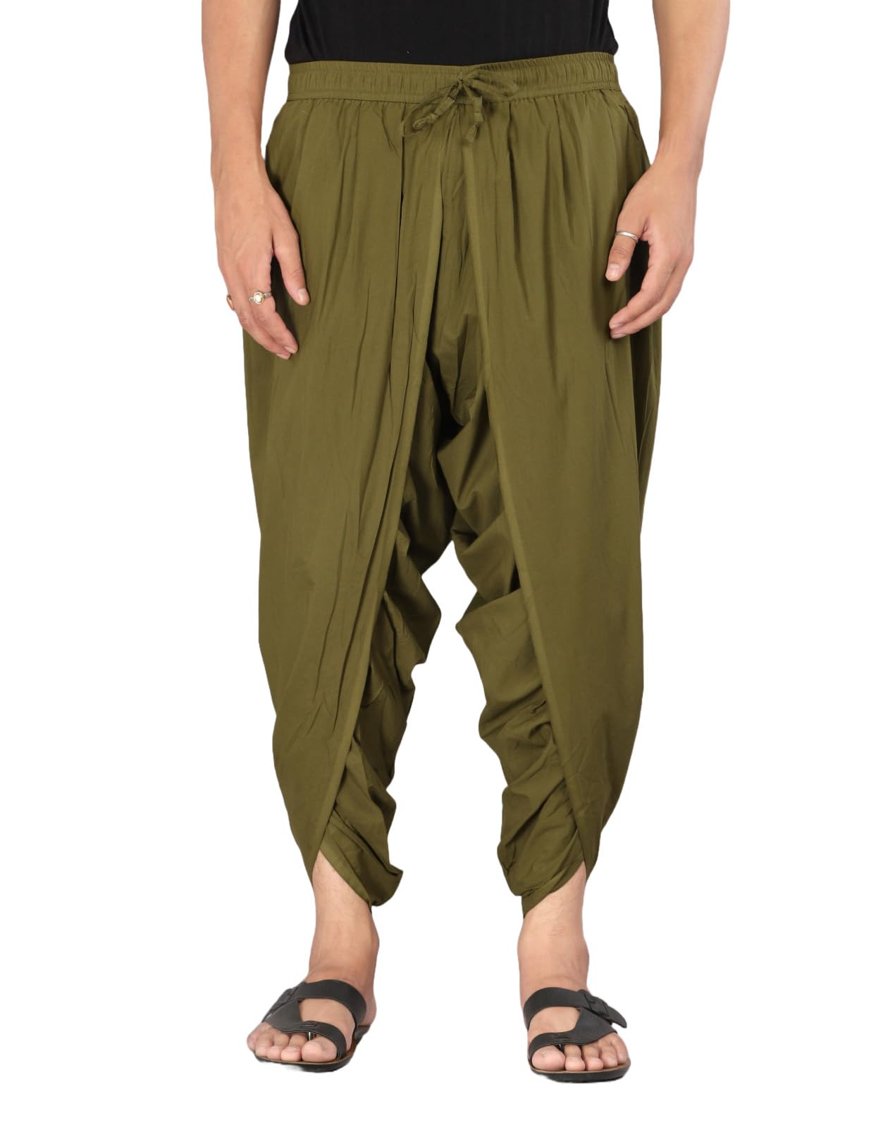 Urali® Men's Solid 100% Cotton Dhoti Pants - D100A