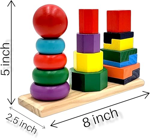 Miniatura 2 de La torre de madera con forma es un gran juguete educativo temprano para niños pequeños y niños. Ayuda a desarrollar habilidades de emparejamiento,