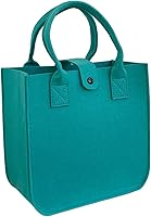 DxXU SewLife Small Felt Tote Bag for Kids 3-6 - Reusable DIY Grocery Bag, Party Favors, Turquoise Craft Tote