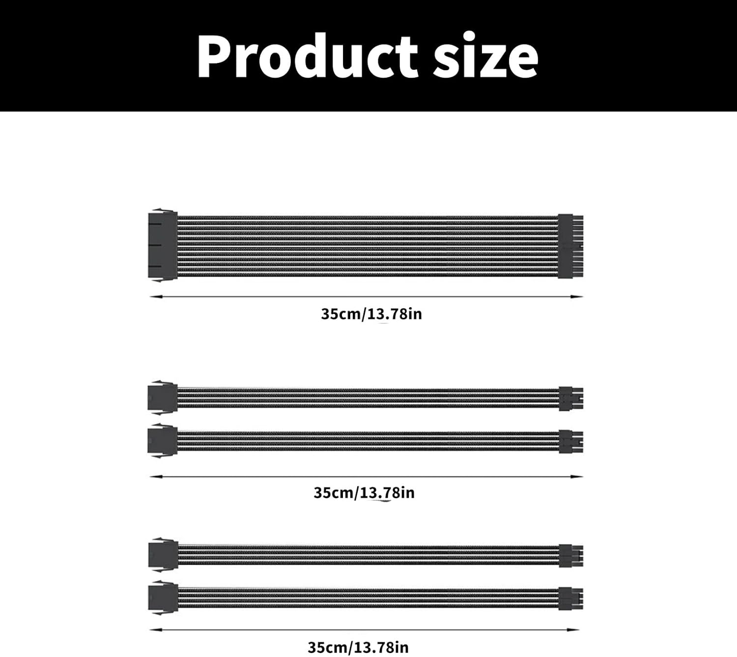 コンピュータ電源接続ケーブル 35 センチメートル 1x24Pin/2x8Pin(6P+2P) PCIE/2x8Pin(4+4) C