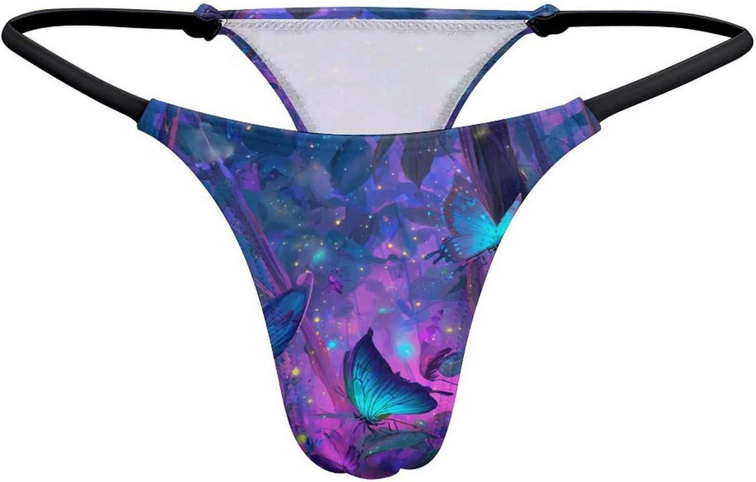 Butterflys in Purple Dreamy Forests Women's G-String Thong Underwear T-Back Panties Low Rise Underpants