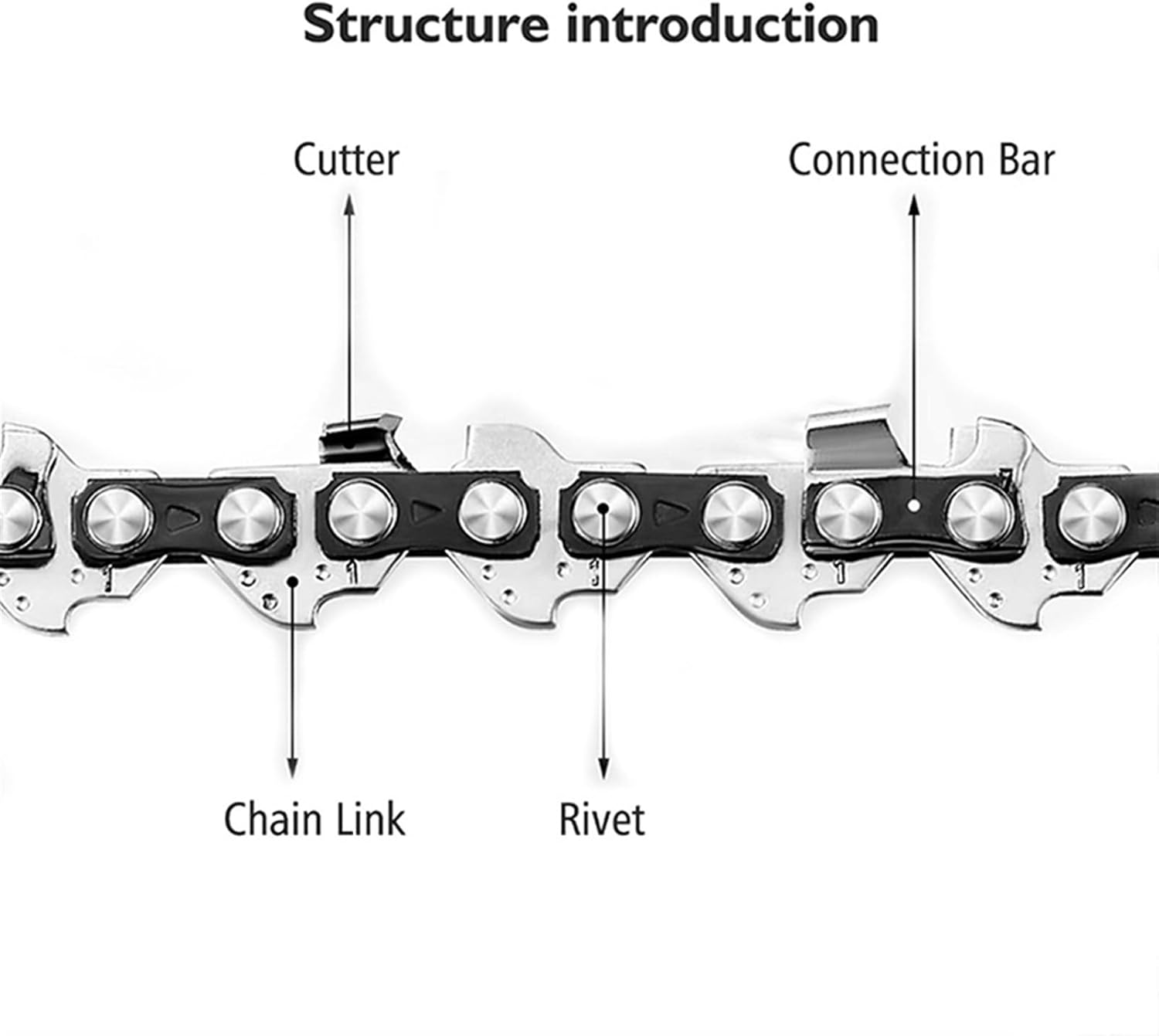 2pcs 8Inch Chainsaw Chain 1/4inch 45 DL Semi Chisel Electric Chainsaw Chain + 2 File Spare Parts Wood Branch Cutting