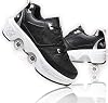 Roller Schuhe, Schuhe mit Rollen rollerskates mädchen Männer, Skateboard Schuhe Bequem Und Atmungsaktiv Quad Skates Verstellbare Rollschuhe Verstecktes Rad Sneaker mit Rollen