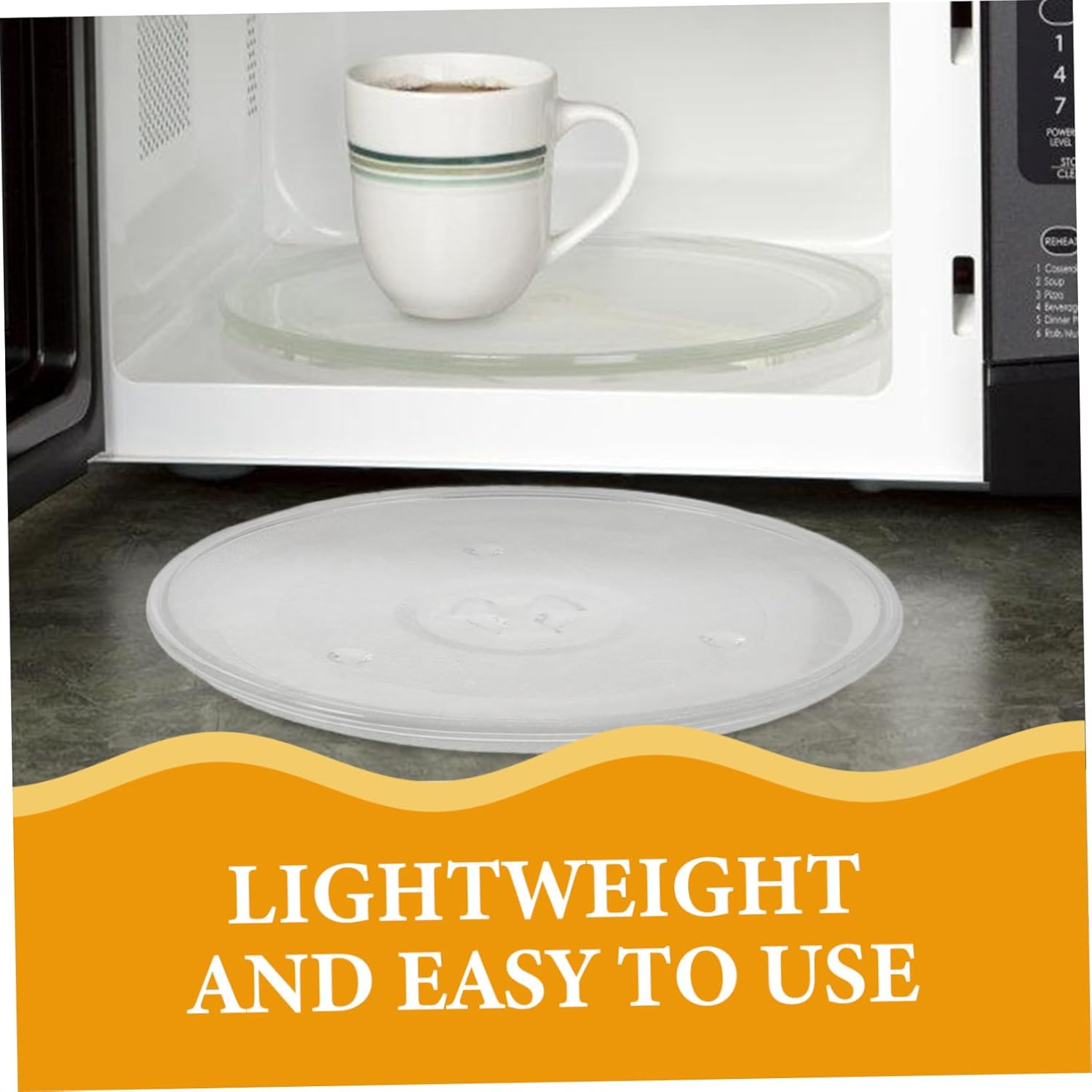 TEHAUX 2pcs Microwave Turntable Replacement Glass Plates Microwave Glass Plate for Even Heating for Cooking and Reheating