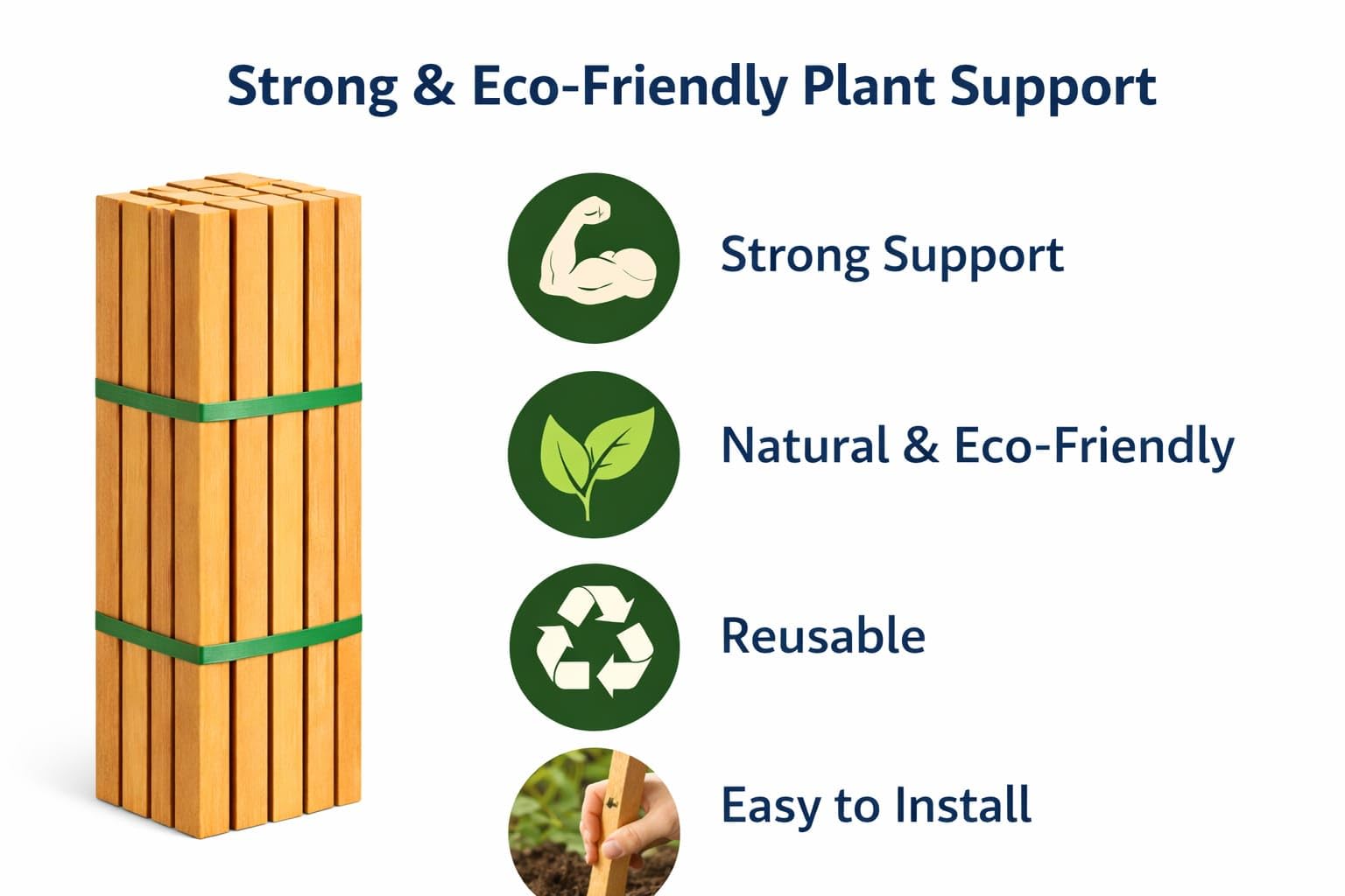 Teak Plant Support Sticks - 15 Pack -7