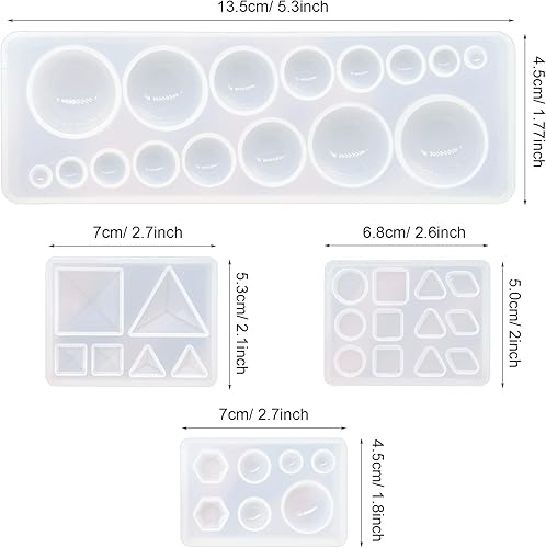 Miniatura 4 de Yayatty Moldes geométricos de silicona para fundición de resina, moldes de silicona con gemas de cabujón, molde hexagonal triangular para resina