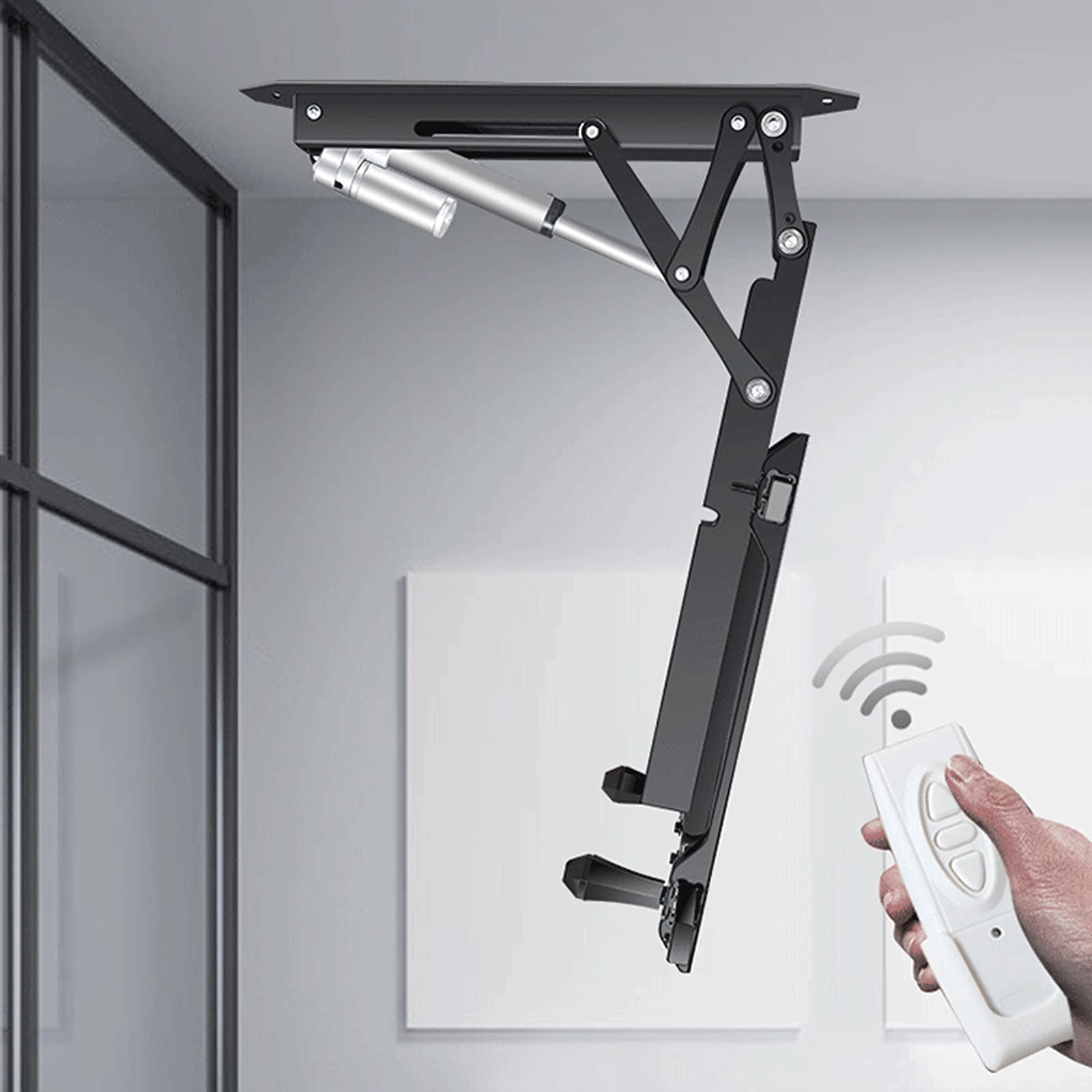tv Stand Staffa TV a soffitto universale 32 "-70" Intelligent Electric Lifting Hanger Cilindro Braccio girevole Tilts con Max VESA 600x400mm, Tiene premuto TTO 88 libbre .per casa, ufficio