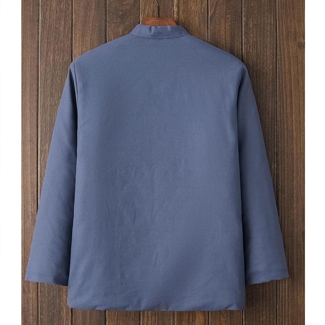 GVILTY Abito Inverno Inverno in Cotone Cotone Abiti Cinesi Tradizionali Maniche Lunghe, Uomo Kung Fu Abbigliamento Arte Marziale Uniforme Ala Ala Chun Cappotti Tai Chi abit Black-M