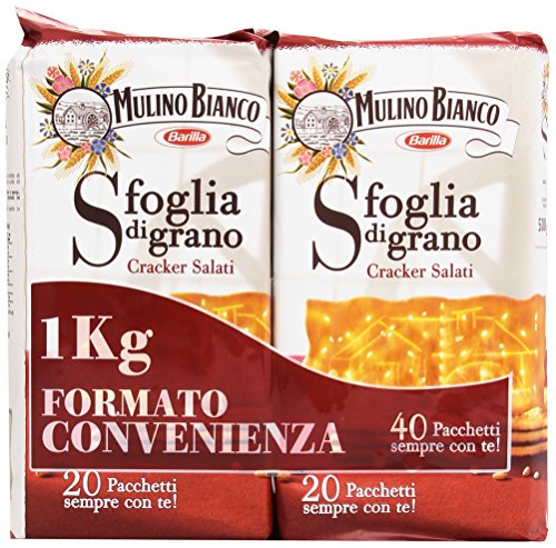 Mulino Bianco Cracker Salati con Lenta Lievitazione Naturale, Snack Salato per la Merenda, Formato Bipacco 1 Kg