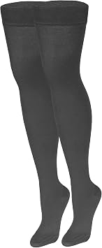 NuVein Medical Compression Stockings, 20-30 mmHg Support, Women & Men Thigh Length Hose, Closed Toe, Charcoal, X-Large